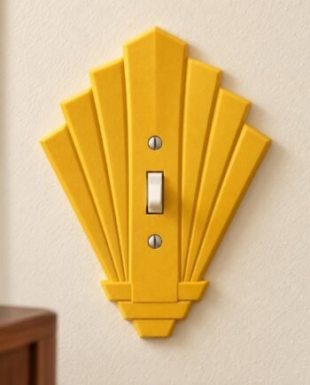 Art Deco Switch Plate & Outlet Cover, Deco Sunrise, Toggle, Rocker or Duplex
