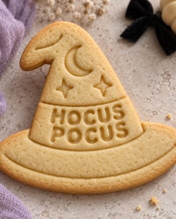 Witch Hat Cookie Cutter and Stamp Set, Hocus Pocus Halloween Design, Baking Tool, 3 Inch