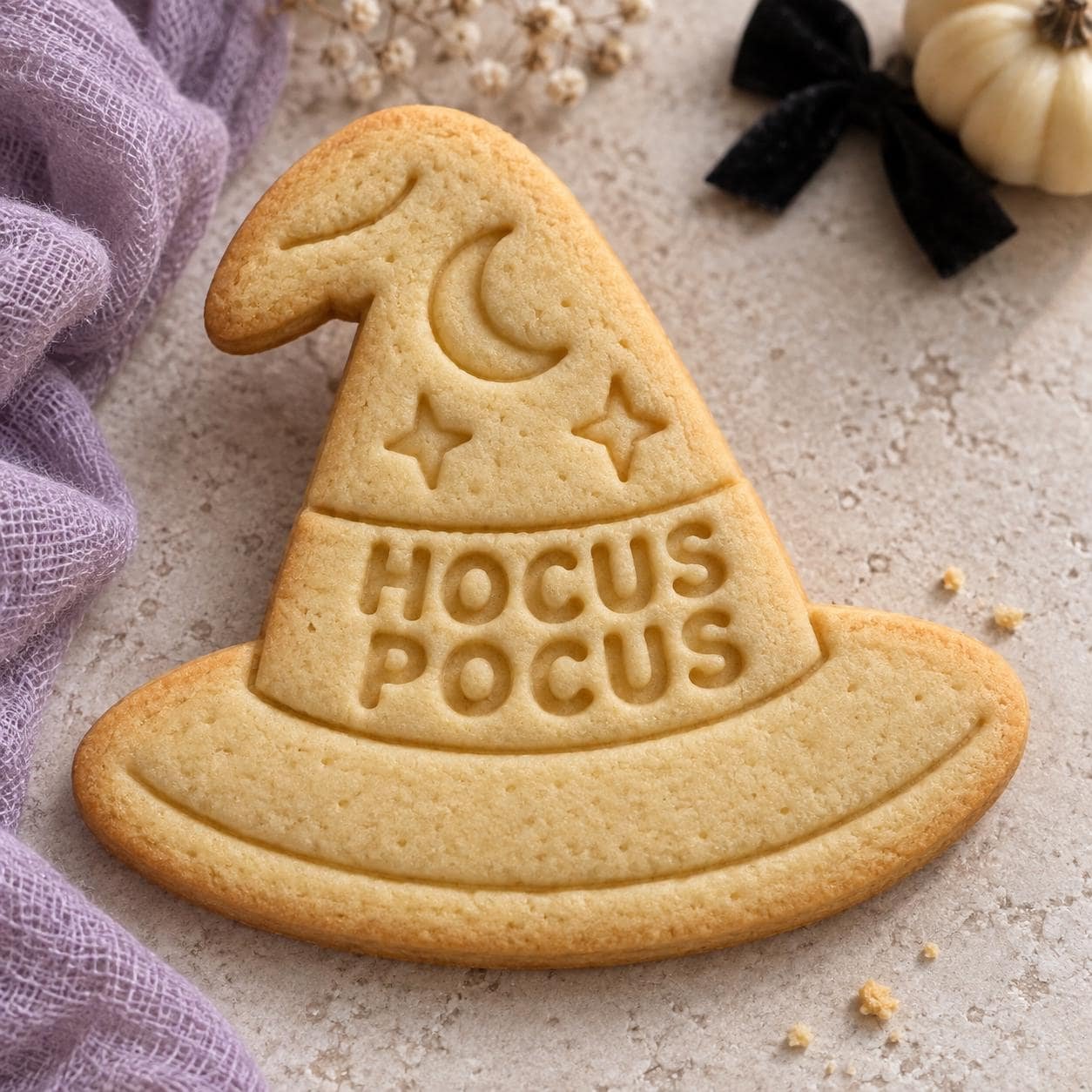 Witch Hat Cookie Cutter and Stamp Set, Hocus Pocus Halloween Design, Baking Tool, 3 Inch
