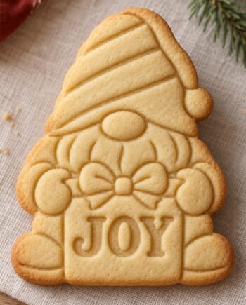 Gnome Cookie Cutter and Stamp Set, JOY Christmas Gift Gnome, Holiday Baking Tool, 3 Inch