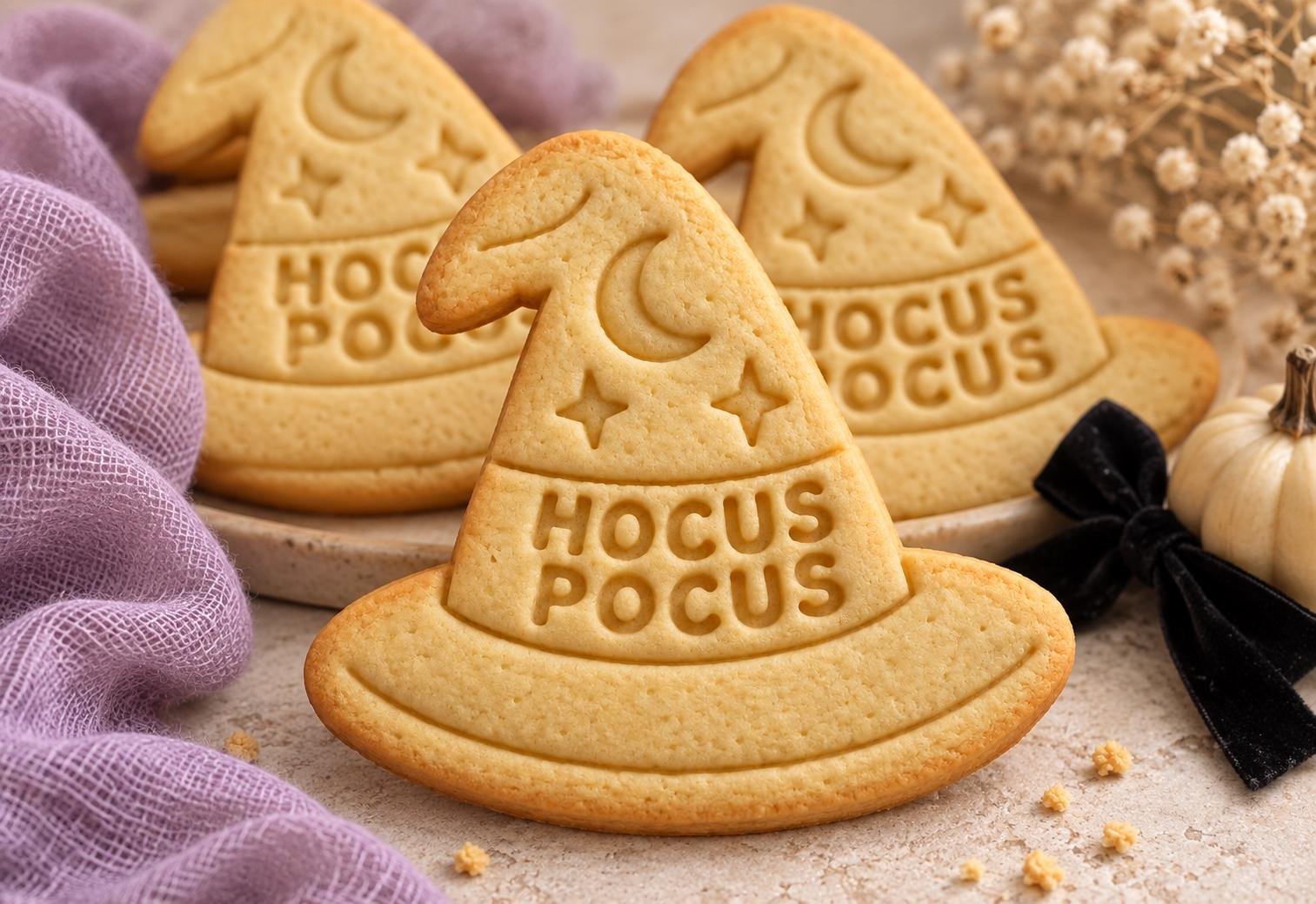 Witch Hat Cookie Cutter and Stamp Set, Hocus Pocus Halloween Design, Baking Tool, 3 Inch - Image 2