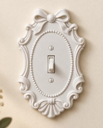 Ribbon Crest Light Switch and Outlet Cover, Victorian Bow Wall Plate