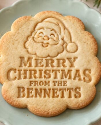 Personalized Retro Santa Cookie Cutter and Stamp Set, Merry Christmas Family Name, 3 Inch