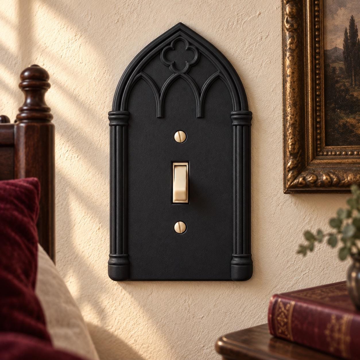 Gothic Arch Light Switch Cover, Cathedral Single Toggle Wall Plate - Gothic Conservatory - Image 5