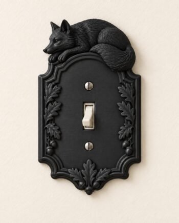 Fox Light Switch or Outlet Cover, Oak Woodland Wall Plate, Foxwood Watch