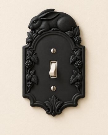 Rabbit Light Switch or Outlet Cover, Botanical Cottage Wall Plate, Bramble Hare