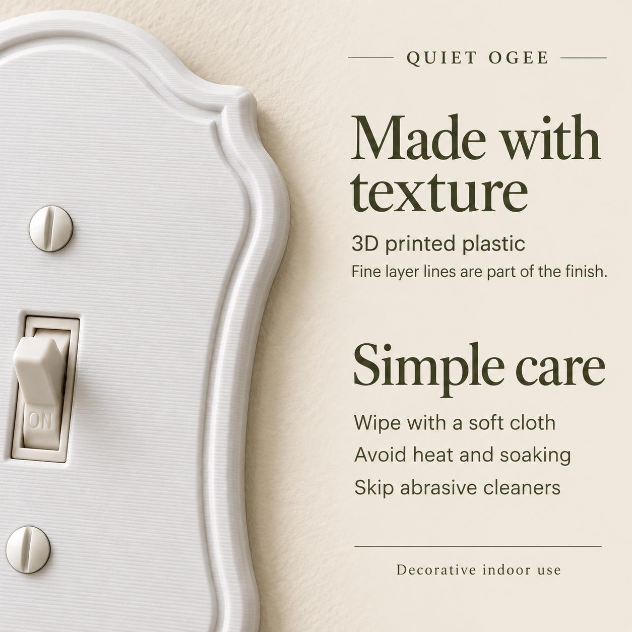 Victorian Light Switch and Outlet Cover, Simple Vintage Frame Wall Plate, Quiet Ogee - Image 6