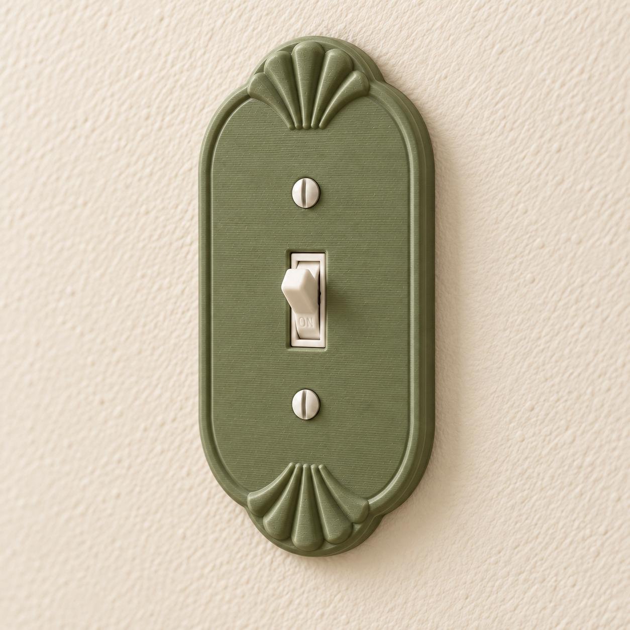 Seashell Light Switch or Outlet Cover, Coastal Vintage Wall Plate, Shell Crest - Image 3