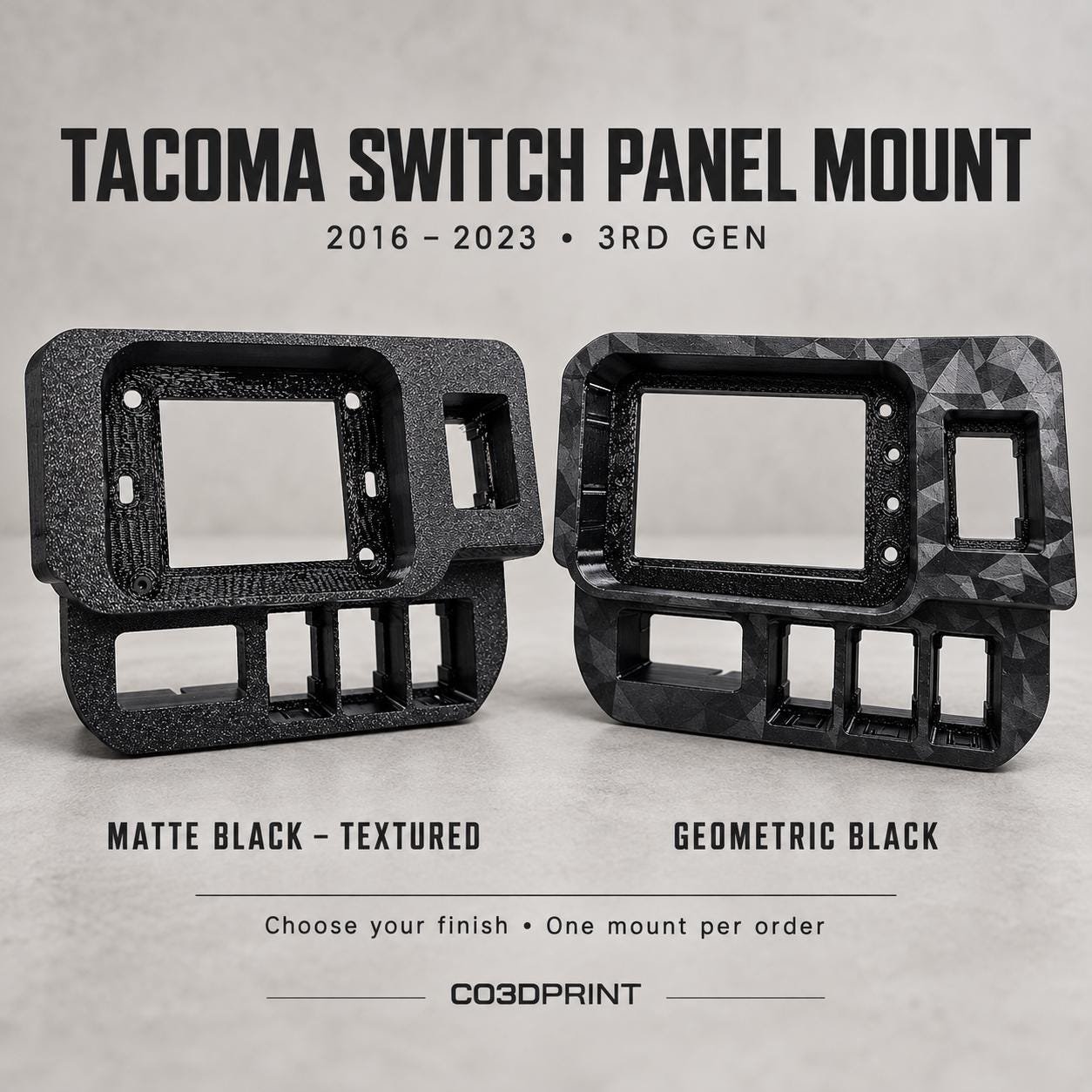 Tacoma 3rd Gen Auxbeam Switch Panel Mount, 2016–2023 Dash Bezel, 6/8 Gang - Image 2