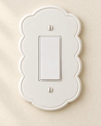 Scalloped Light Switch or Outlet Cover, Cottage Floral Wall Plate, Petal Arch