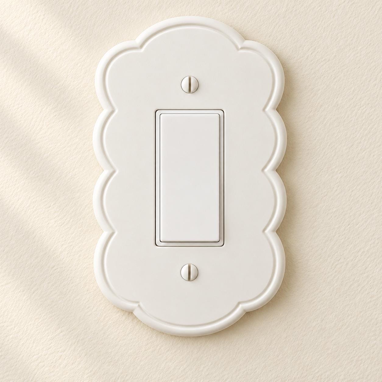 Scalloped Light Switch or Outlet Cover, Cottage Floral Wall Plate, Petal Arch
