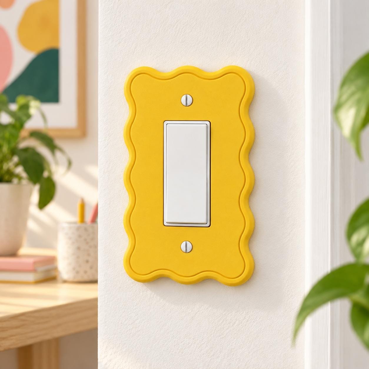 Wavy Light Switch or Outlet Cover, Scalloped Modern Wall Plate, Soft Wave - Image 3