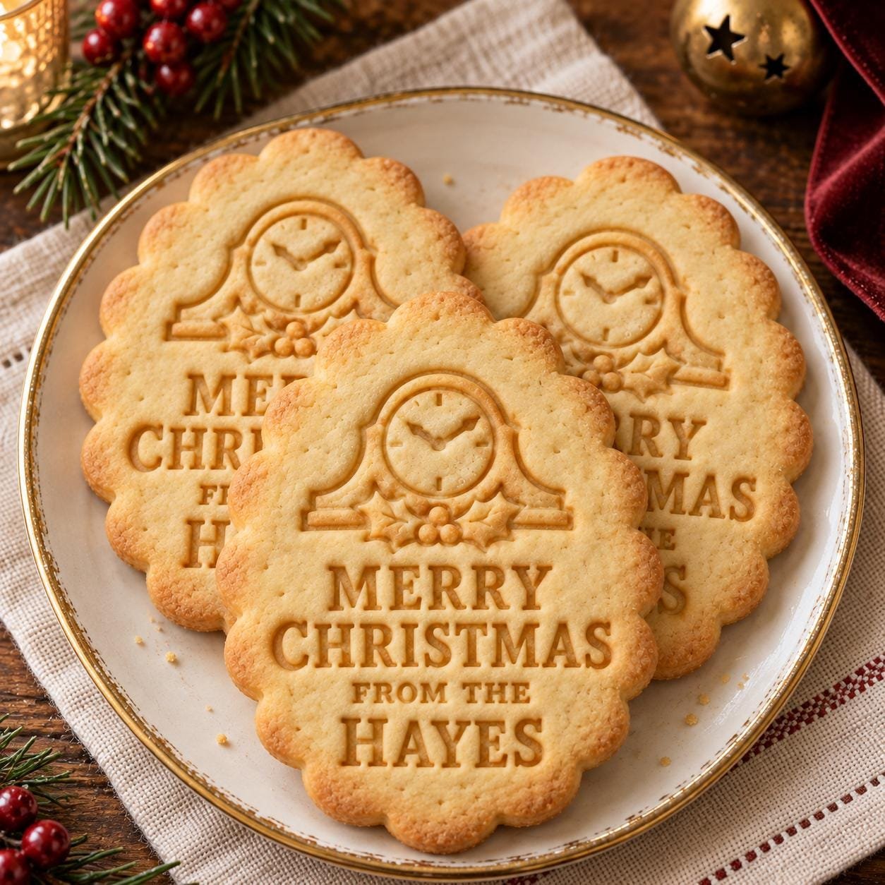 Personalized Christmas Clock Cookie Cutter Set, Custom Family Name, 3 Inch (3D Printed) - Image 2