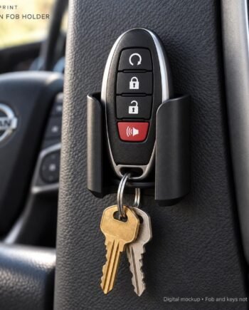 Nissan Smart Key Fob Holder, Black Adhesive Dash Mount, Original or Cover Fits