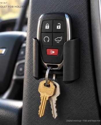 Chevrolet Key Fob Holder, Black Adhesive Dash Mount for HYQ1ES, Original or Cover Fits