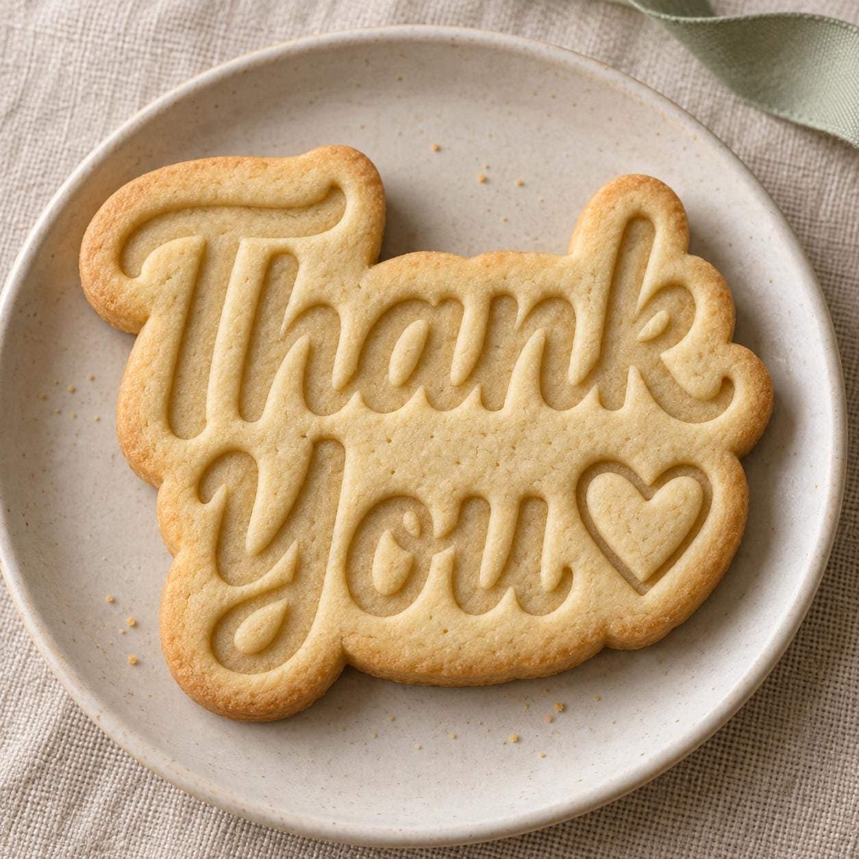 Thank You Cookie Cutter and Stamp Set, Personalized Heart Script, 3 Inch