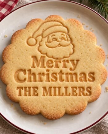 Personalized Santa Cookie Stamp and Cutter, Custom Name Christmas Baking Set, 3 Inch