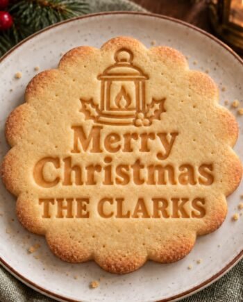 Personalized Christmas Lantern Cookie Stamp and Cutter, Custom Family Name, 3 Inch