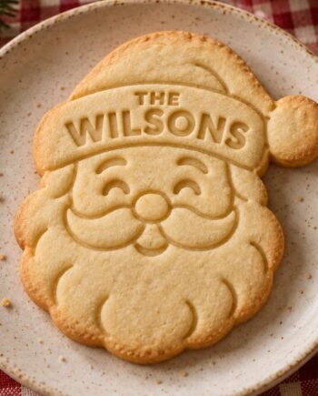 Personalized Santa Face Cookie Stamp and Cutter, Christmas Family Name, 3 Inch