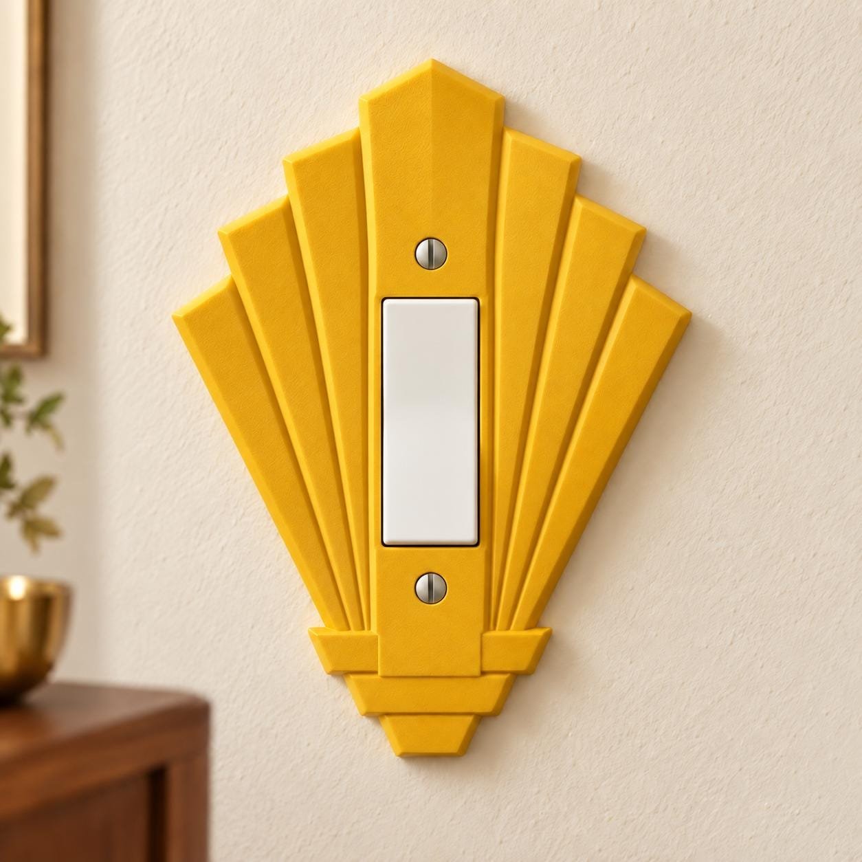 Art Deco Switch Plate & Outlet Cover, Deco Sunrise, Toggle, Rocker or Duplex - Image 3