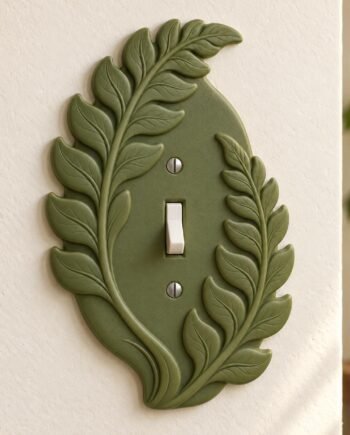 Fern Switch Plate & Outlet Cover, Botanical Leaf Toggle, Rocker or Duplex