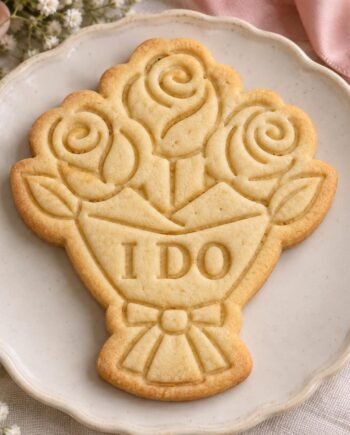 Personalized Bouquet Cookie Stamp and Cutter, 3-Inch Wedding and Bridal Shower Set