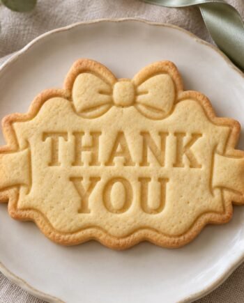 Personalized Bow Plaque Cookie Stamp and Cutter, 3-Inch Custom Message Set