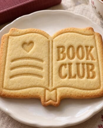 Personalized Book Cookie Stamp and Cutter, 3-Inch Book Club Baking Set
