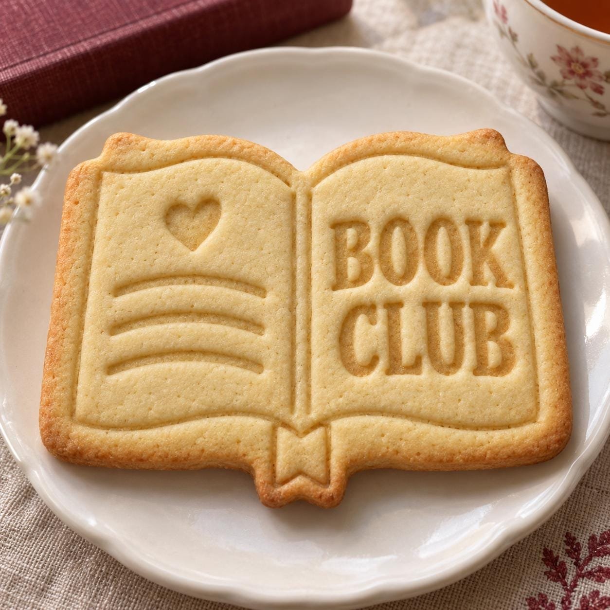 Personalized Book Cookie Stamp and Cutter, 3-Inch Book Club Baking Set
