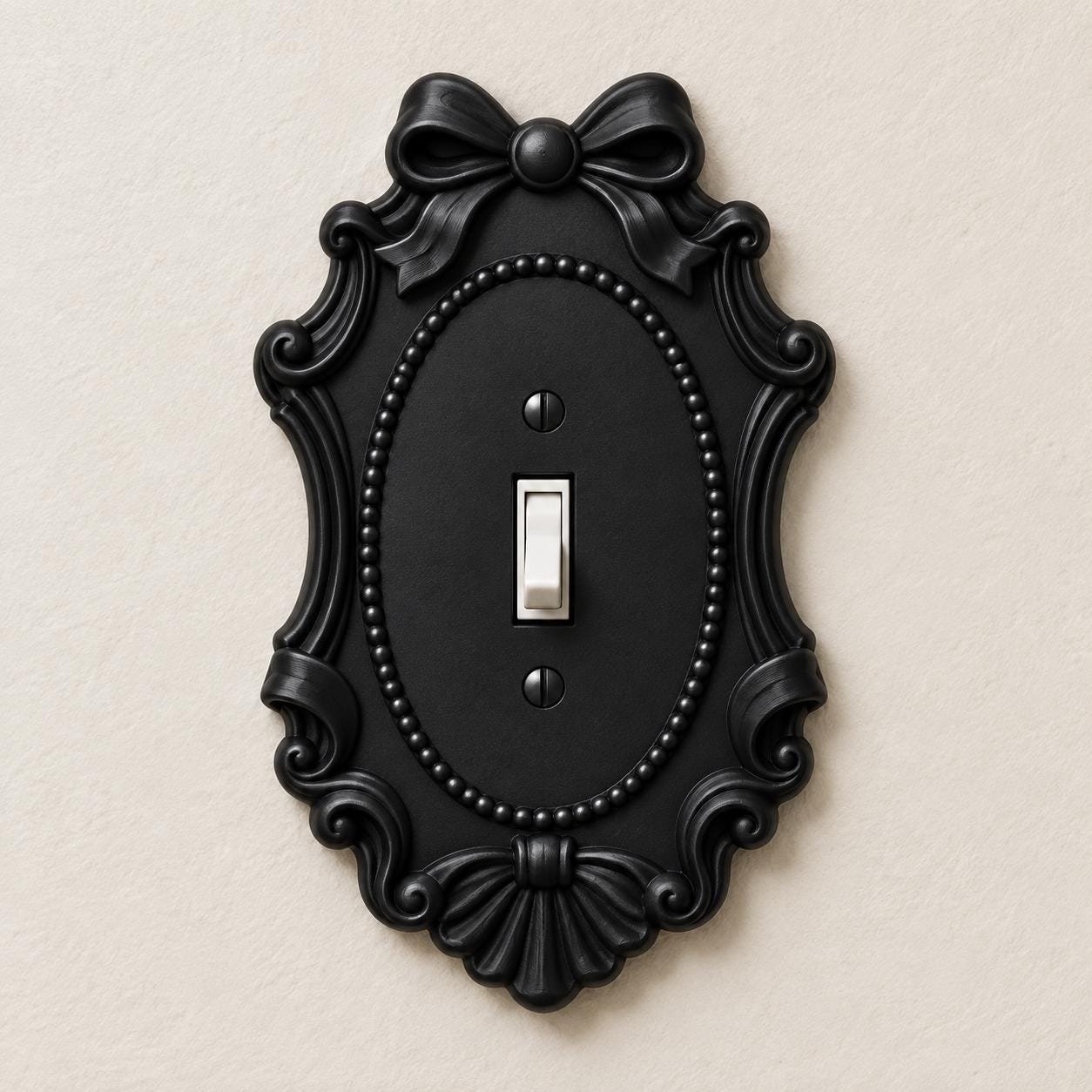 Ribbon Crest Light Switch and Outlet Cover, Victorian Bow Wall Plate - Image 2