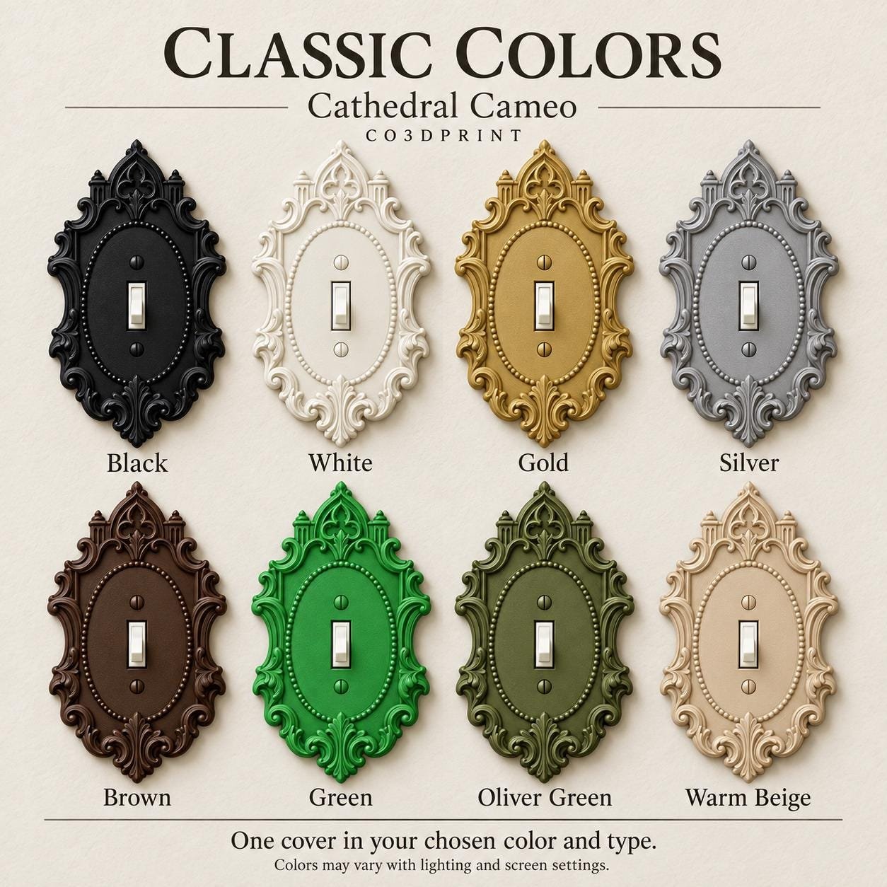 Cathedral Cameo Light Switch and Outlet Cover, Gothic Arch Wall Plate - Image 5