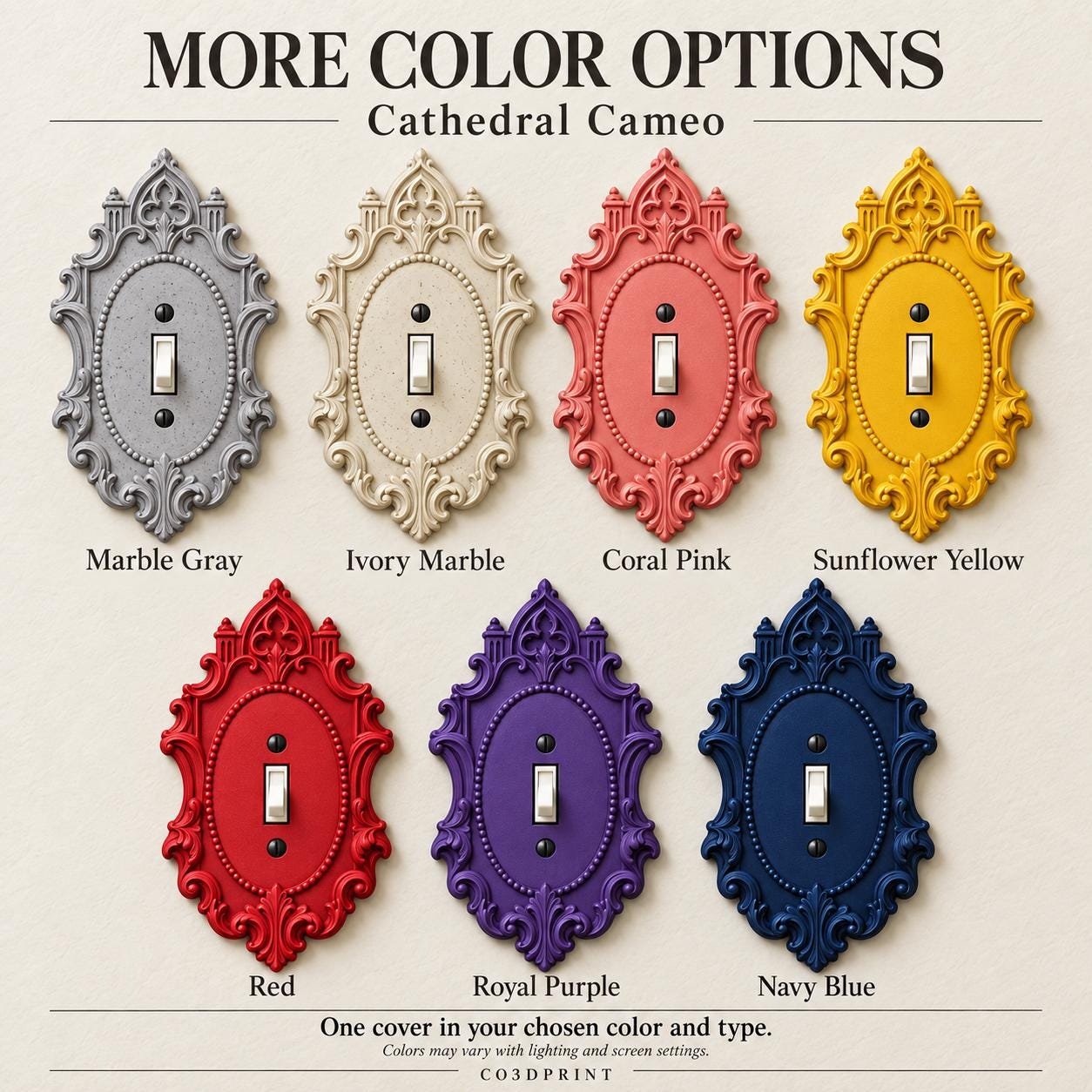Cathedral Cameo Light Switch and Outlet Cover, Gothic Arch Wall Plate - Image 6
