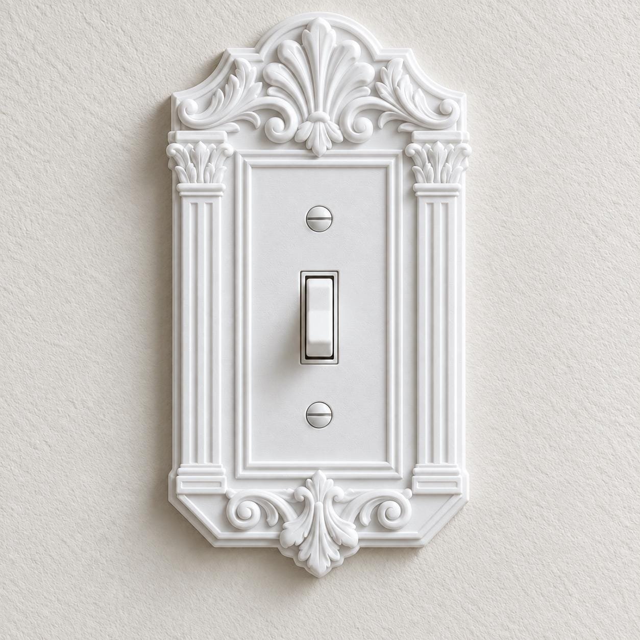 Victorian Light Switch and Outlet Cover, Ornate Column Wall Plate - Ashford Crest