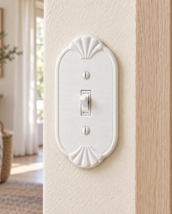 Seashell Light Switch or Outlet Cover, Coastal Vintage Wall Plate, Shell Crest