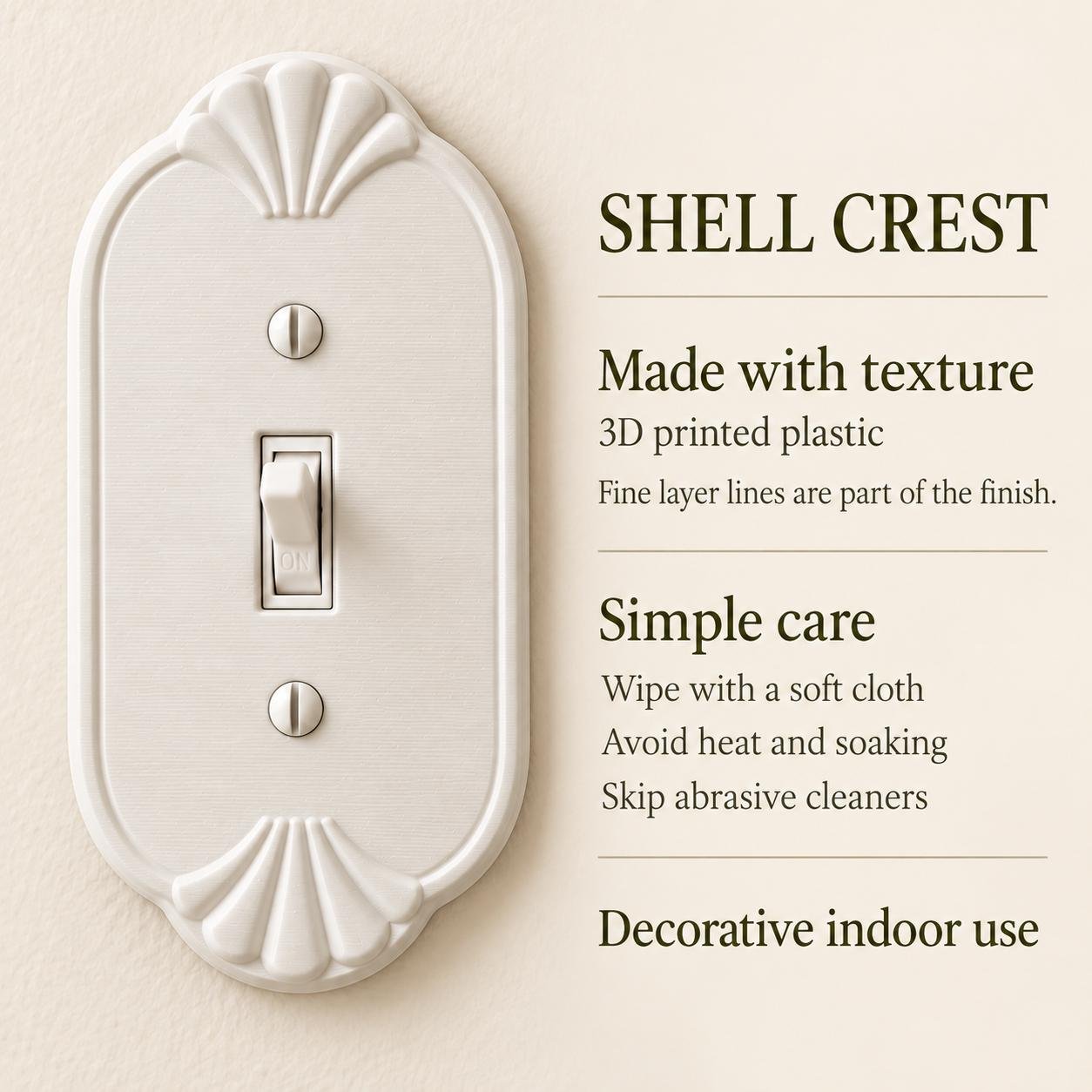 Seashell Light Switch or Outlet Cover, Coastal Vintage Wall Plate, Shell Crest - Image 6