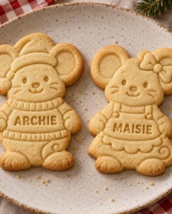 Personalized Christmas Mouse Cookie Cutter and Stamp, 3-Inch Boy or Girl