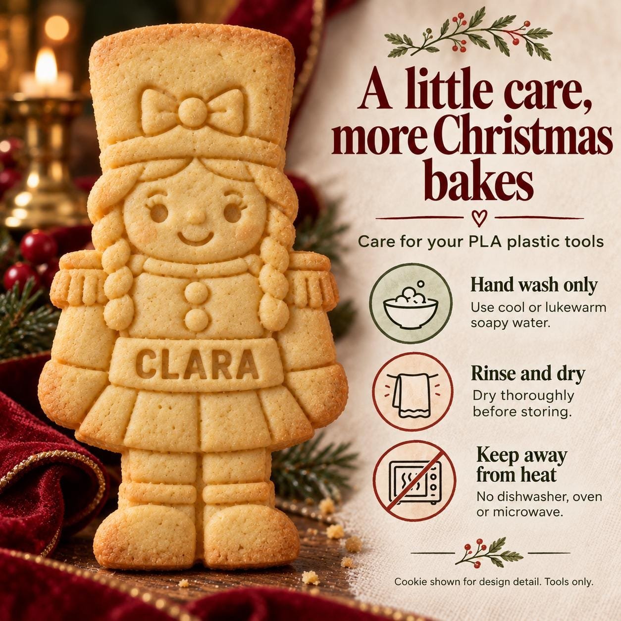 Custom Nutcracker Cookie Cutter and Name Stamp, 3-Inch Christmas Soldier - Image 6