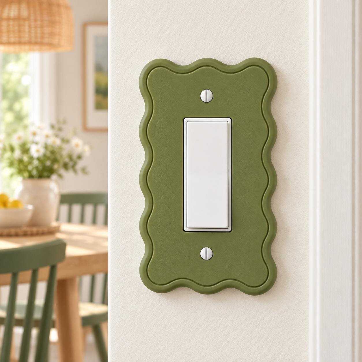 Wavy Light Switch or Outlet Cover, Scalloped Modern Wall Plate, Soft Wave - Image 7