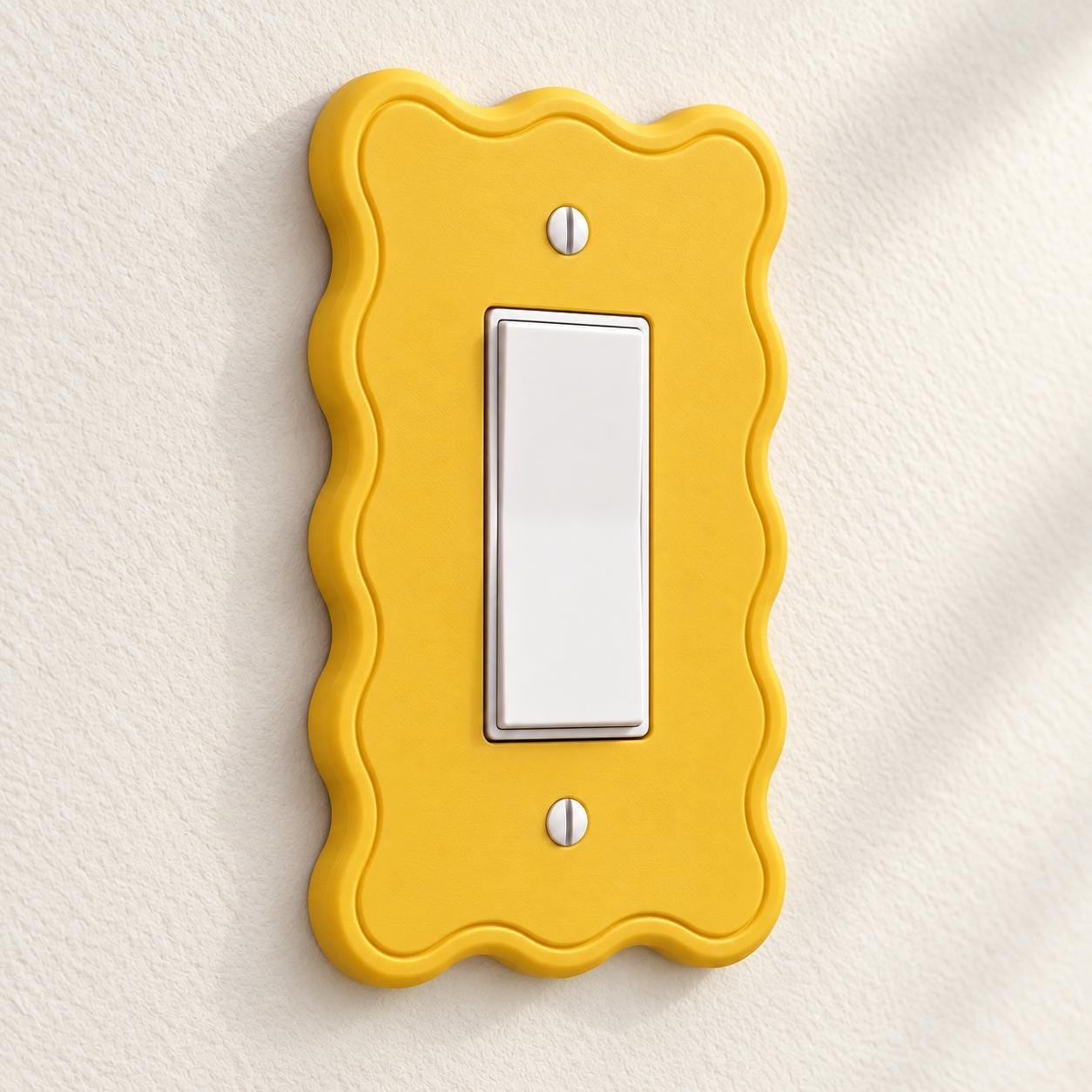 Wavy Light Switch or Outlet Cover, Scalloped Modern Wall Plate, Soft Wave