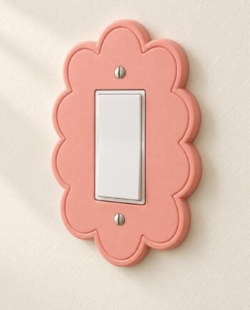 Floral Scalloped Light Switch or Outlet Cover, Cottage Wall Plate, Petal Halo
