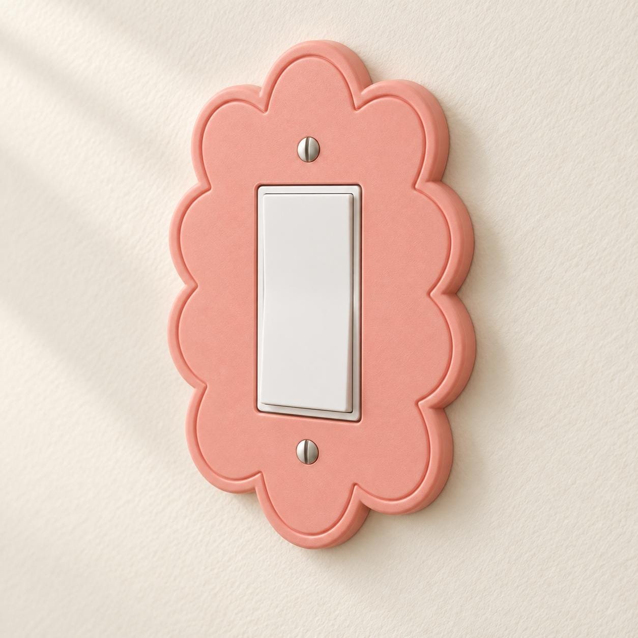 Floral Scalloped Light Switch or Outlet Cover, Cottage Wall Plate, Petal Halo